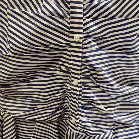 NWT VERONICA BEARD Bell Button Down Ruched Dress Shirt dress Sz 6 - Picture 7 of 11